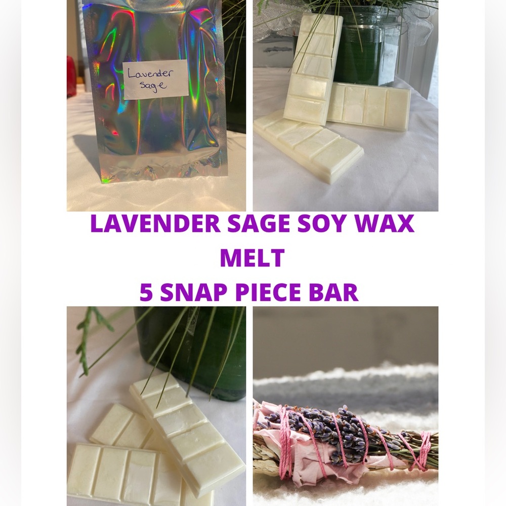 Lavender Sage Scented 5 Piece Snap Bar Wax Melt
